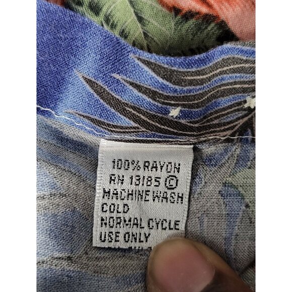 Pierre Cardin Tropical Girls Boat Lighthouse Palms Flowers Button Down Shirt L - Picture 8 of 9